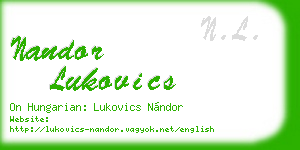 nandor lukovics business card