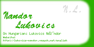 nandor lukovics business card